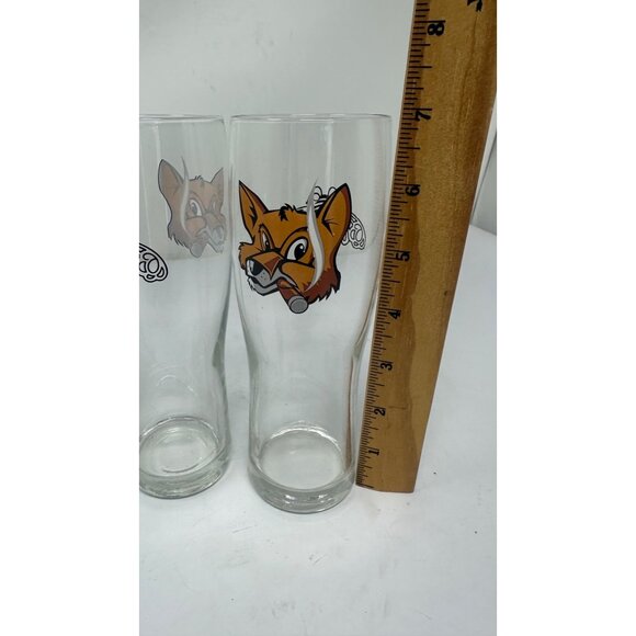 Vintage Petron Tequila Fox Cigar Glasses Set Of 4 - 7" Clear Glass Barware - Picture 6 of 6